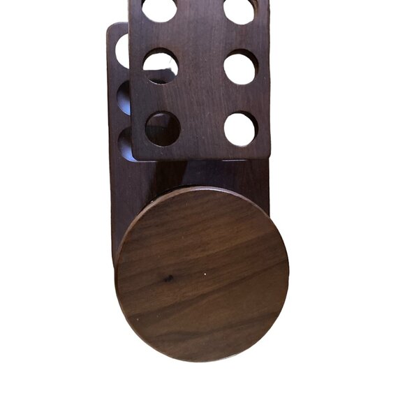 Vintage Deco 6 Pipe Walnut Tobacco Stand Ribbed Glass Humidor Decatur Industries - Picture 13 of 16